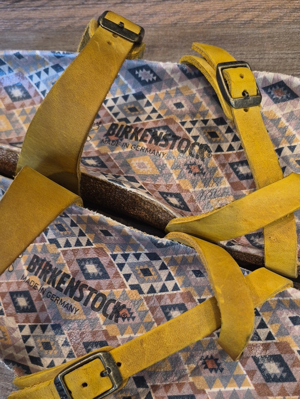 Birkenstock Mayari Oiled Leather Adjustable Straps Sandals in Mustard Yellow 7.5 - Picture 8 of 10